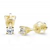 Zlaté dámské náušnice pecky s briliantem 3303 (Barva zlata bílá)