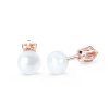 107677 damske nausnice s perlou ruzove zlato 3413 sroubek