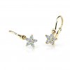 Dětské náušnice hvězdičky 3399 (Barva kamene bílá, Barva zlata bílá)