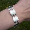 Stříbrný luxusní náramek čtverce 1910 (Délka náramku 16 cm)