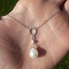 Stříbrný náhrdelník 172 s perlou (Délka náhrdelníku 42 cm)