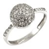 Prsten v bílém zlatě 367 zirkonová koule (Velikost prstenu 58)