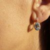 92641 2 zlate nausnice s diamanty a topazem 1667