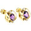 95170 zlate nausnice s ametystem a diamanty 1954