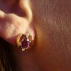95170 2 zlate nausnice s ametystem a diamanty 1954