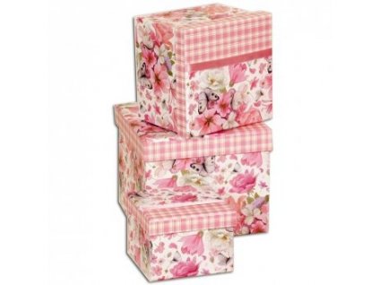 Darčekové krabice ružové káro