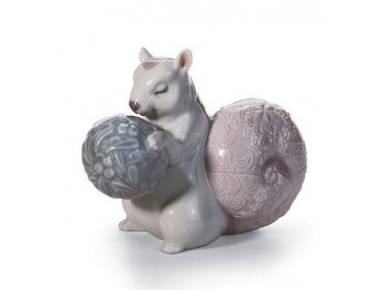 LLADRÓ Festive squirrel II porcelánová socha 01008164 
