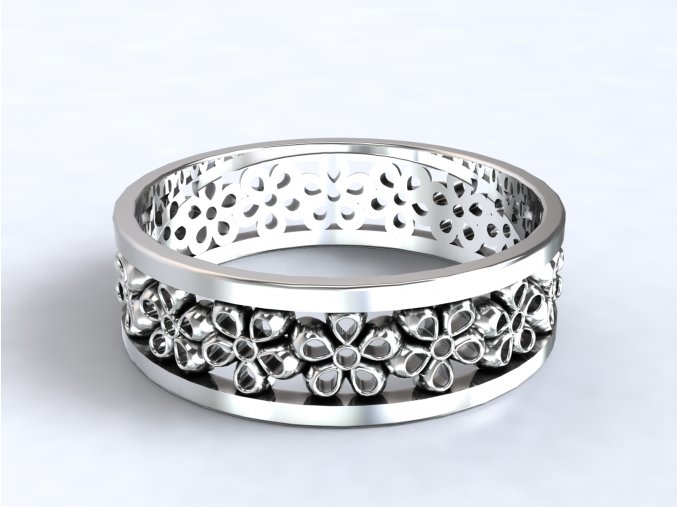 Stříbrný prsten kytičky 306201