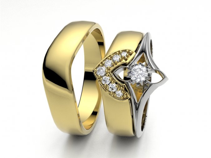Skládací snubní prsteny žluté zlato 3302302