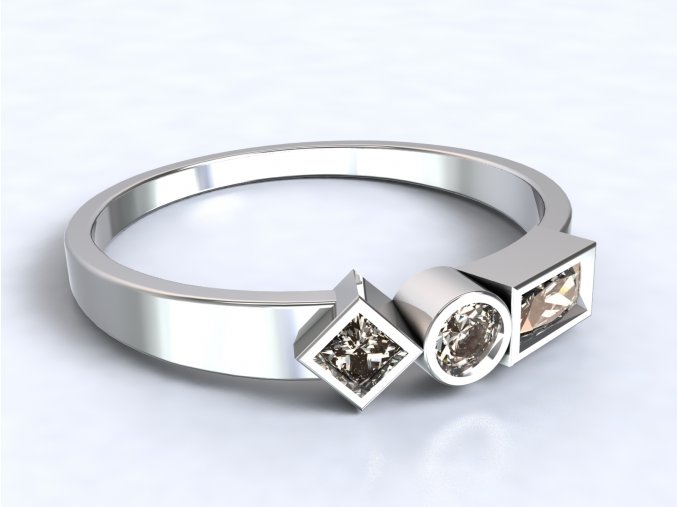Stříbrný prsten geometrie 315001