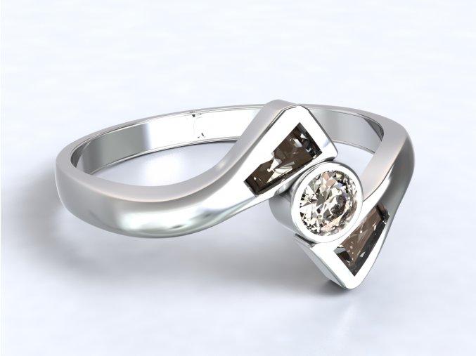 Stříbrný prsten ploutve 324801