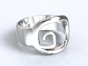 Stříbrný prsten hranatá spirála 307501