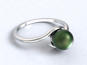 Stříbrný prsten s perlou 308801