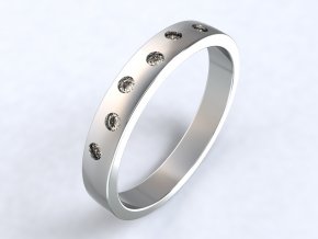 Prsten sedm zirkonů stříbrný 312401