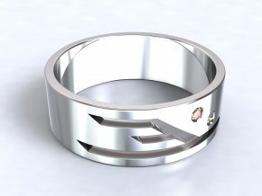 Stříbrný prsten éčko 314901