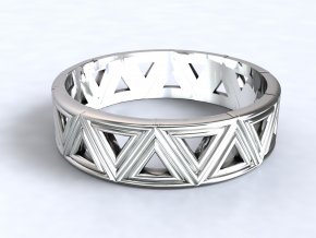 Stříbrný prsten trojúhelníky 322501