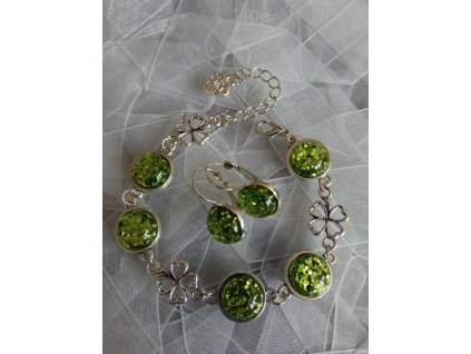 LUCKY LEAF Set Glitter Green