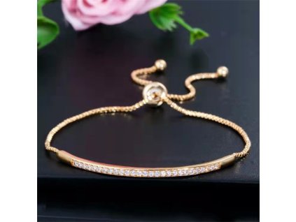 Náramek s kamínky zlatá barva