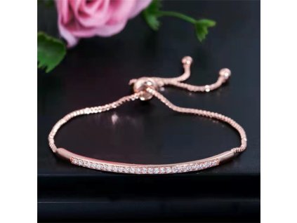 Náramek s kamínky růžové zlato