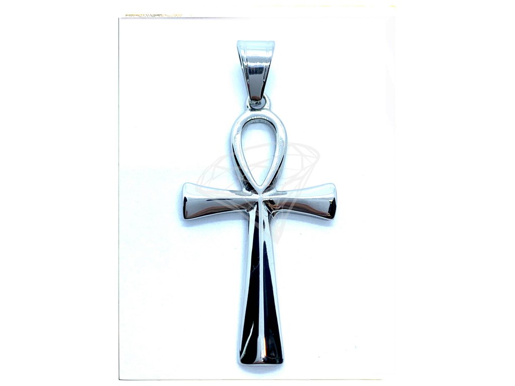 (O418) Ocelový kříž 4 cm, Nilský kříž, ANCH