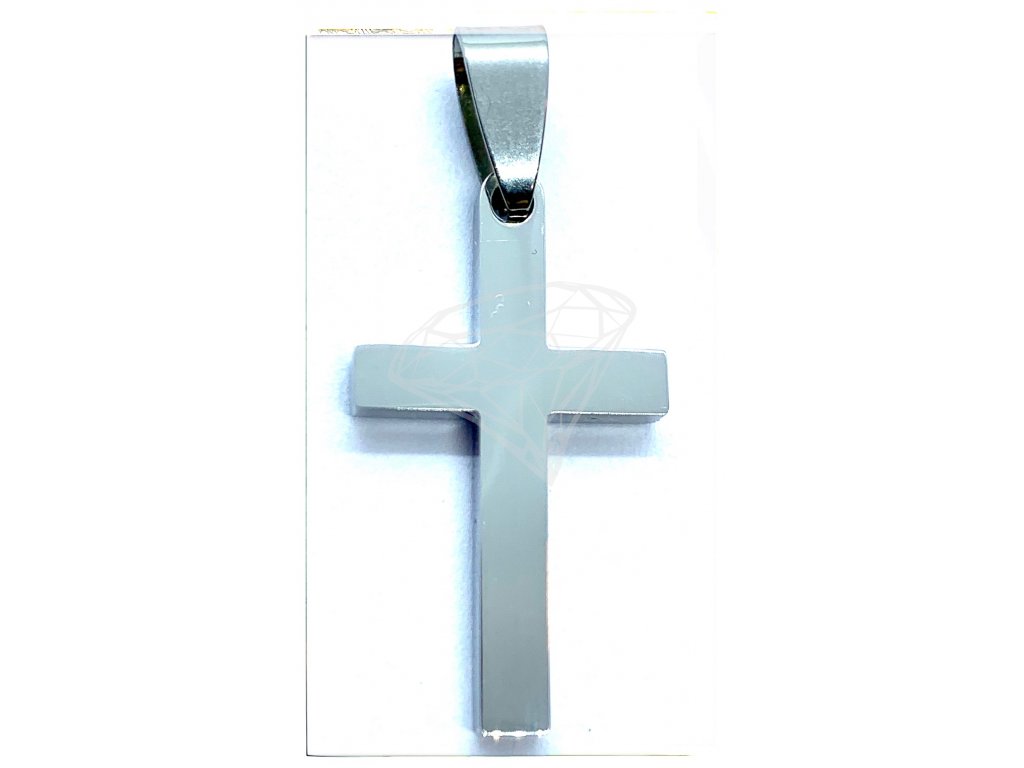 (O435) Ocelový kříž, lesklý 2,8 cm