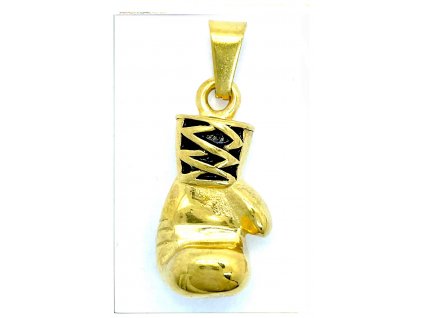 (O3816) Ocelový přívěšek BOXERKA, GOLD/zlatá barva