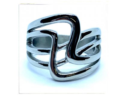 (O153) Ocelový dámský prsten bez kamínků VLNKY