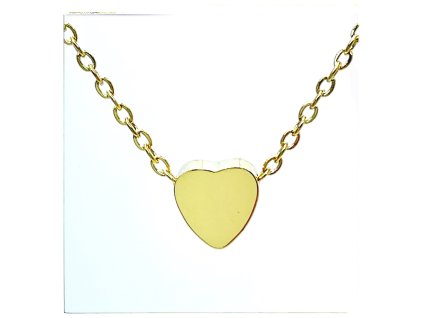 (O4064) Ocelový dámský set/náhrdelník SRDCE lesklé bez kamínků, GOLD/zlatá barva