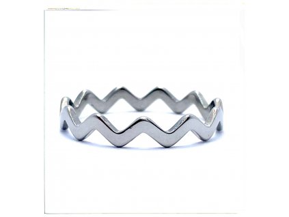 (O157) Ocelový dámský prsten VLNKA bez kamínků