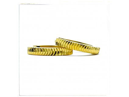 (O5356) Ocelové náušnice KROUŽKY Ø 13 MM, zdobené GOLD/zlatá barva