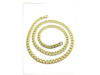 (O340) Ocelový pánský řetízek, PANCER 60/0,6 cm, GOLD/zlatá barva