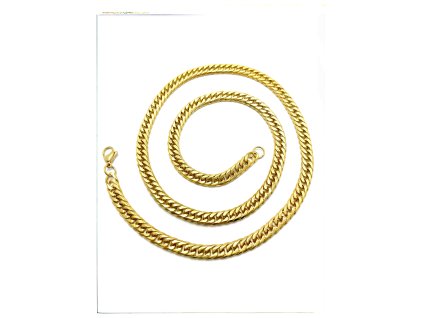 (O345) Ocelový pánský řetízek, proplétané ROMBO 60/0,6 cm, GOLD/zlatá barva