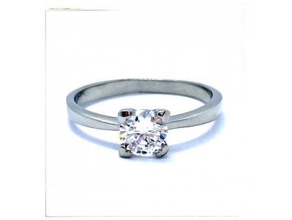 (O190) Ocelový dámský prsten s kamínkem