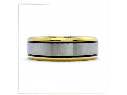 (O131) Ocelový prsten 7 mm, UNISEX, GOLD/zlatá barva