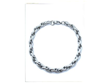 (O882) Ocelový pánský/dámský náramek, KROUCENÝ 6 mm