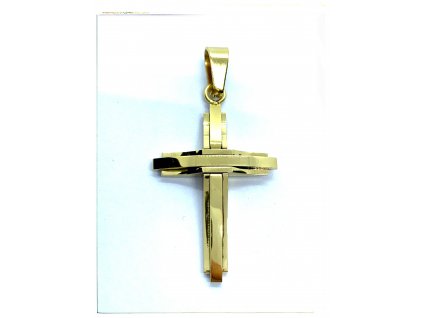 (O409) Ocelový kříž GOLD/zlatá barva