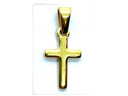 (O433) Ocelový křížek MINI 1,5 cm, GOLD/zlatá barva