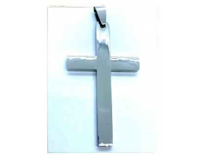(O437) Ocelový kříž, lesklý 5,2 cm