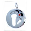 (O3769) Ocelový přívěšek NOŽIČKY s červeným kamínkem