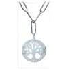 (O4021) Ocelový dámský set/náhrdelník STROM ŽIVOTA s kamínky