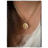 (O4022) Ocelový dámský set/náhrdelník STROM ŽIVOTA s kamínky, GOLD/zlatá barva