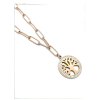 (O4023) Ocelový dámský set/náhrdelník STROM ŽIVOTA s kamínky, ROSE GOLD/růžová barva