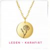 (O4082) Ocelový dámský set MEDAILON S KVĚTINOU, GOLD/zlatá barva