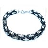 (O870) Ocelový pánský náramek, KRÁLOVSKÁ VAZBA 6 mm, BLACK/černá barva