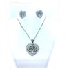 (O506) Ocelový dámský set STROM ŽIVOTA ve tvaru srdce bez kamínků