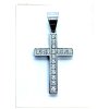 (O428) Ocelový kříž s kamínky 2,7 cm