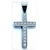 (O428) Ocelový kříž s kamínky 2,7 cm