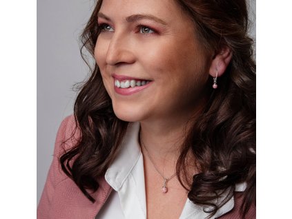 Perličková sada z rozbitých růžových ozdob ve stříbře Ag 925/1000