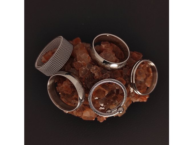 Decentní jemné prsteny z chirurgické nerez oceli 316L - řetěz, symbol Pán Prstenů