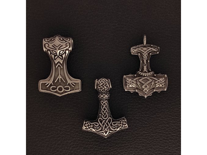 Thórova kladiva - Přívěsek (amulet) z chirurgické nerez oceli 316L 2